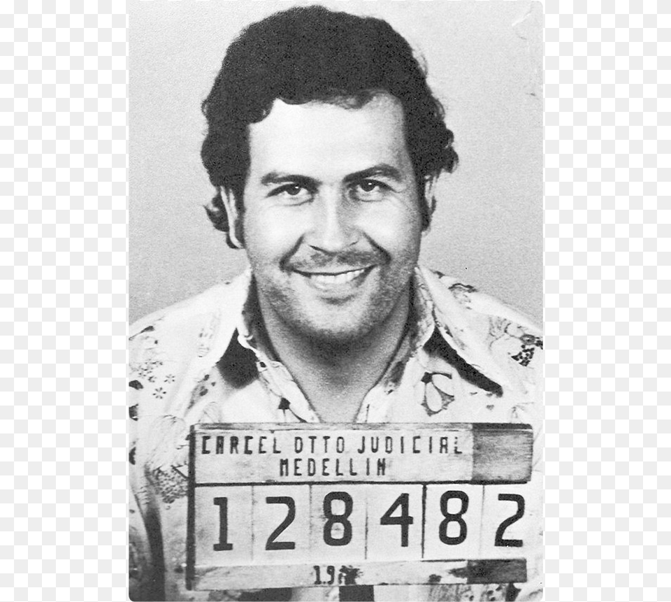 Pablo Escobar Mug Shot Poster, Face, Portrait, Head, Photography Free Png Download