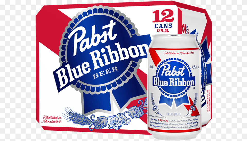 Pabst Blue Ribbon 12 Pack, Alcohol, Beer, Beverage, Lager Free Png