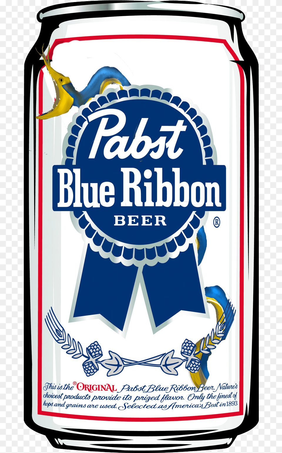 Pabst Blue Ribbon Beer Eel Pabst Blue Ribbon No Background, Alcohol, Beverage, Lager, Tin Free Png Download