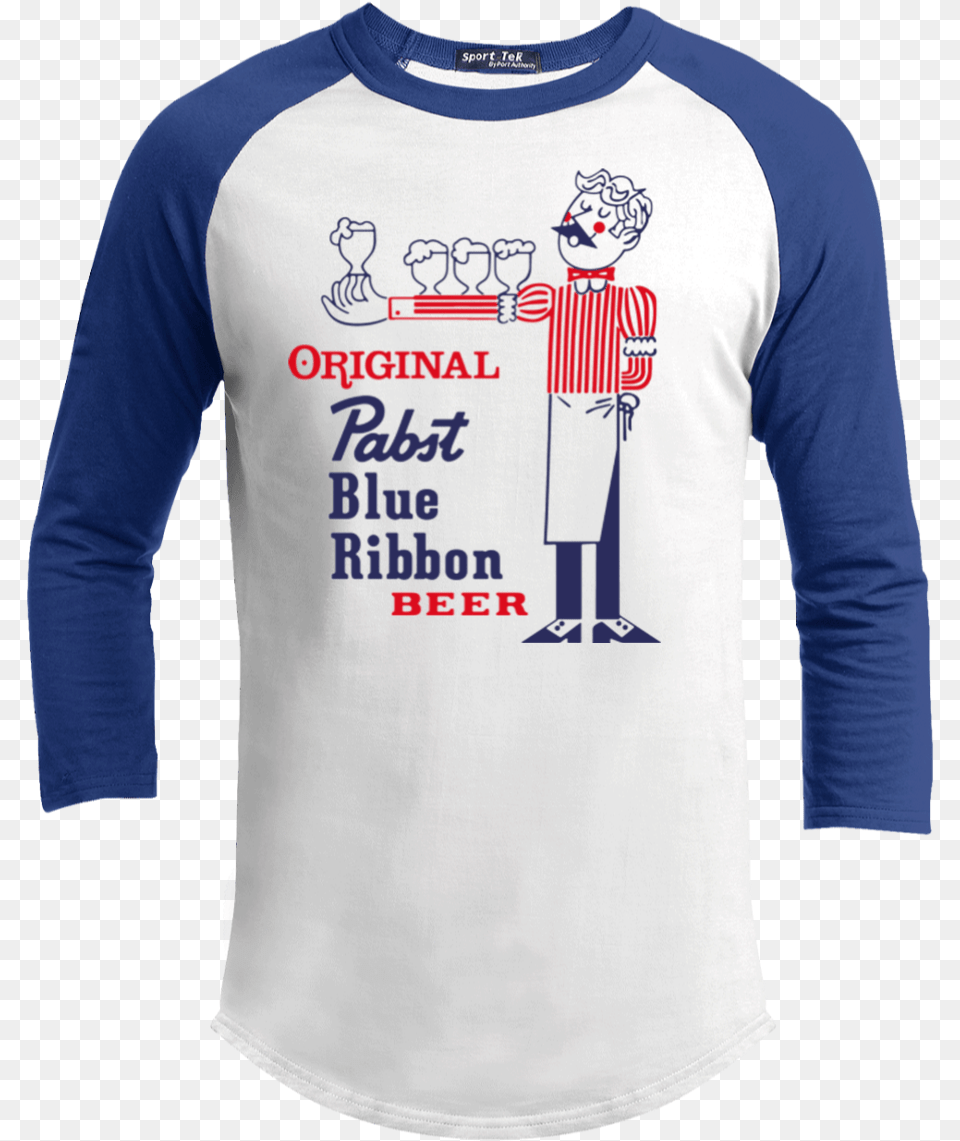 Pabst Blue Ribbon Beer Retro T200 Sport Tek Sporty T Shirt, Clothing, Long Sleeve, Sleeve, T-shirt Png
