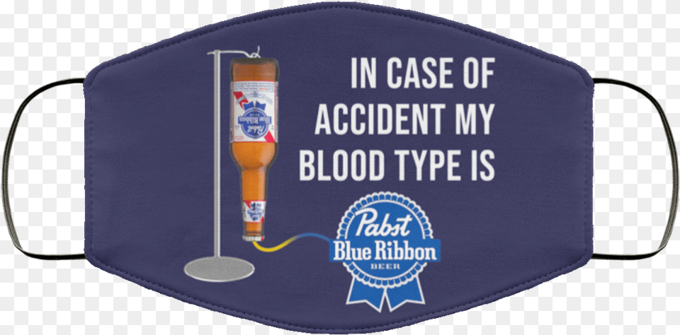 Pabst Blue Ribbon Cloth Face Mask Pabst Blue Ribbon, Alcohol, Beer, Beverage, Glass Free Transparent Png