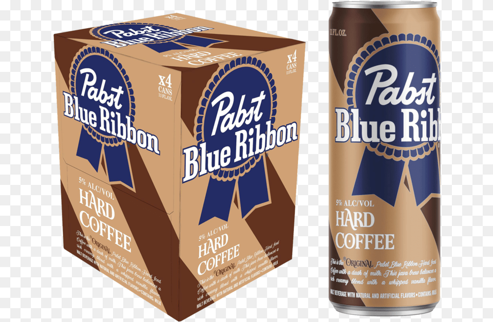 Pabst Blue Ribbon Hard Coffee 4pk 12oz Can 50 Abv Language, Alcohol, Beer, Beverage, Lager Png Image