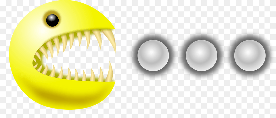 Pac Man Fangs Eating Large Pearls Clipart, Sphere, Accessories Free Png