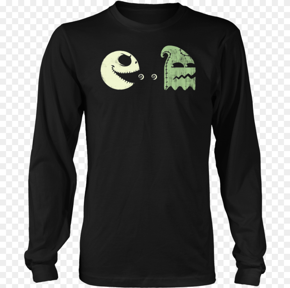 Pac Man Jack Skellington Oogie Boogie T Shirt Funny Science Christmas T Shirts, Clothing, Long Sleeve, Sleeve, T-shirt Png Image