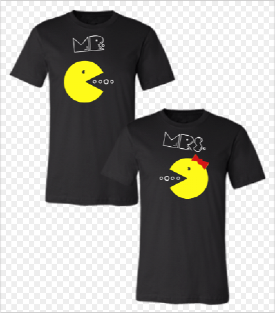 Pac Man Mr And Mrs Couple T Shirt Pac Man Matching T Shirt, Clothing, T-shirt Free Png
