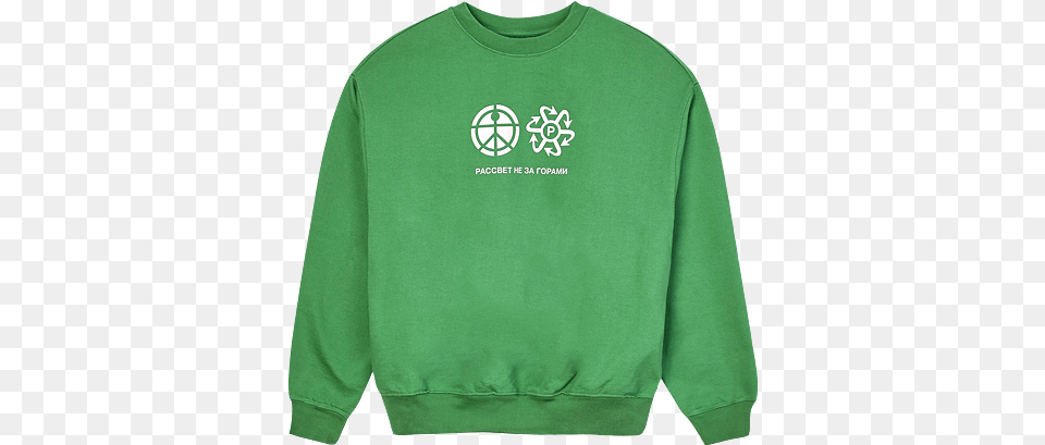 Paccbet Logo Sweatshirt Green 3m Long Sleeve, Clothing, Hoodie, Knitwear, Sweater Free Png Download