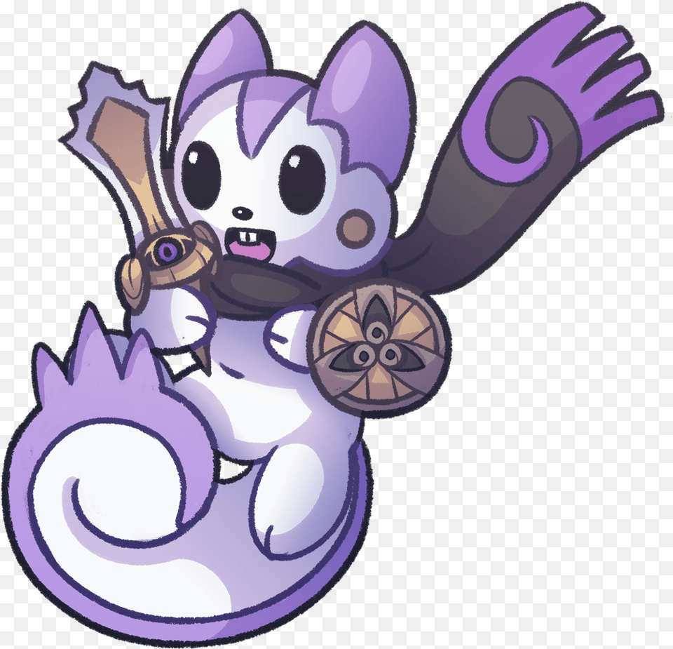 Pachirisu And Aegislash Fusion Cartoon, Purple, Animal, Bee, Insect Free Png