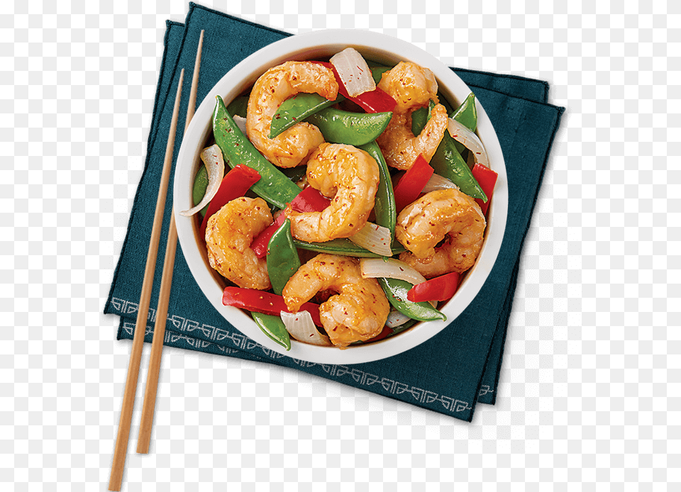 Pacific Chili Shrimp Bowl Panda Express Five Flavor Shrimp, Food, Chopsticks Png Image