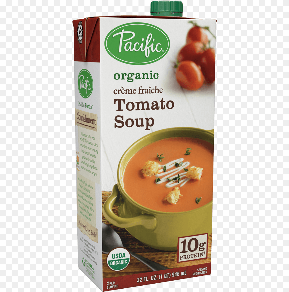 Pacific Foods Organic Crme Fraiche Creamy Tomato Soup Pacific Foods Soups, Bowl, Dish, Food, Meal Png