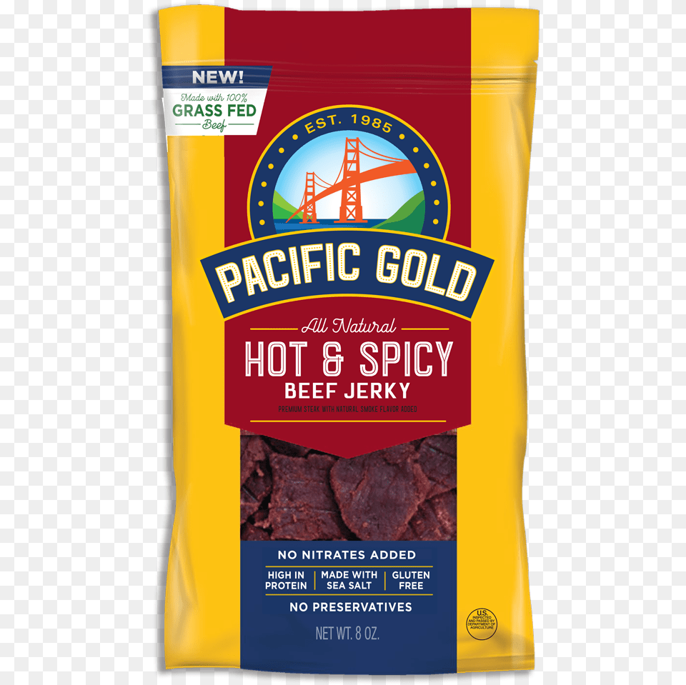Pacific Gold Hot U0026 Spicy U2014 Pacific Gold Beef Jerky Costco, Food, Sweets, Can, Tin Png Image