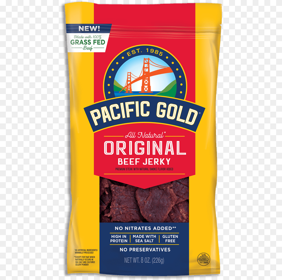 Pacific Gold Original Pacific Gold Beef Jerky, Food, Sweets, Can, Tin Png Image