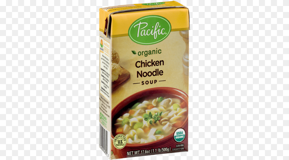 Pacific Organic Chicken Noodle Soup, Food, Meal, Bowl, Pasta Png Image