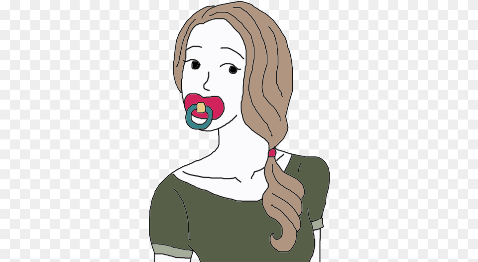 Pacifier Adult Sucking A Pacifier, Person, Female, Woman, Head Free Transparent Png