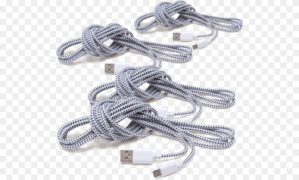 Pack 10ft Bungee Micro Usb Or Lightning Cables Solid, Rope, Accessories, Jewelry, Necklace Free Transparent Png