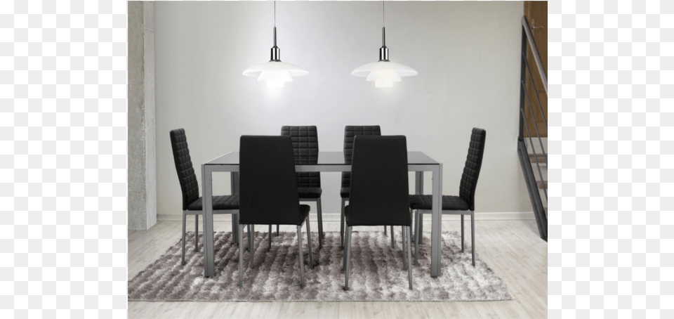 Pack Auva Mesa Y 6 Sillas For Comedor Ensemble Salle Manger 6 Chaises Table Noir Gris, Architecture, Room, Indoors, Home Decor Png