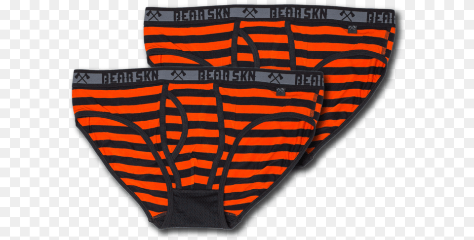Pack Bamboo Briefs Tangerine Stripe Undergarment, Clothing, Lingerie, Panties, Underwear Free Png