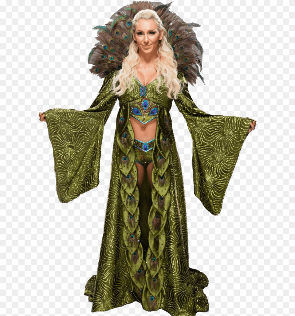 Pack New Renders Green Charlotte Charlotte Flair Wwe, Clothing, Costume, Person, Fashion Png