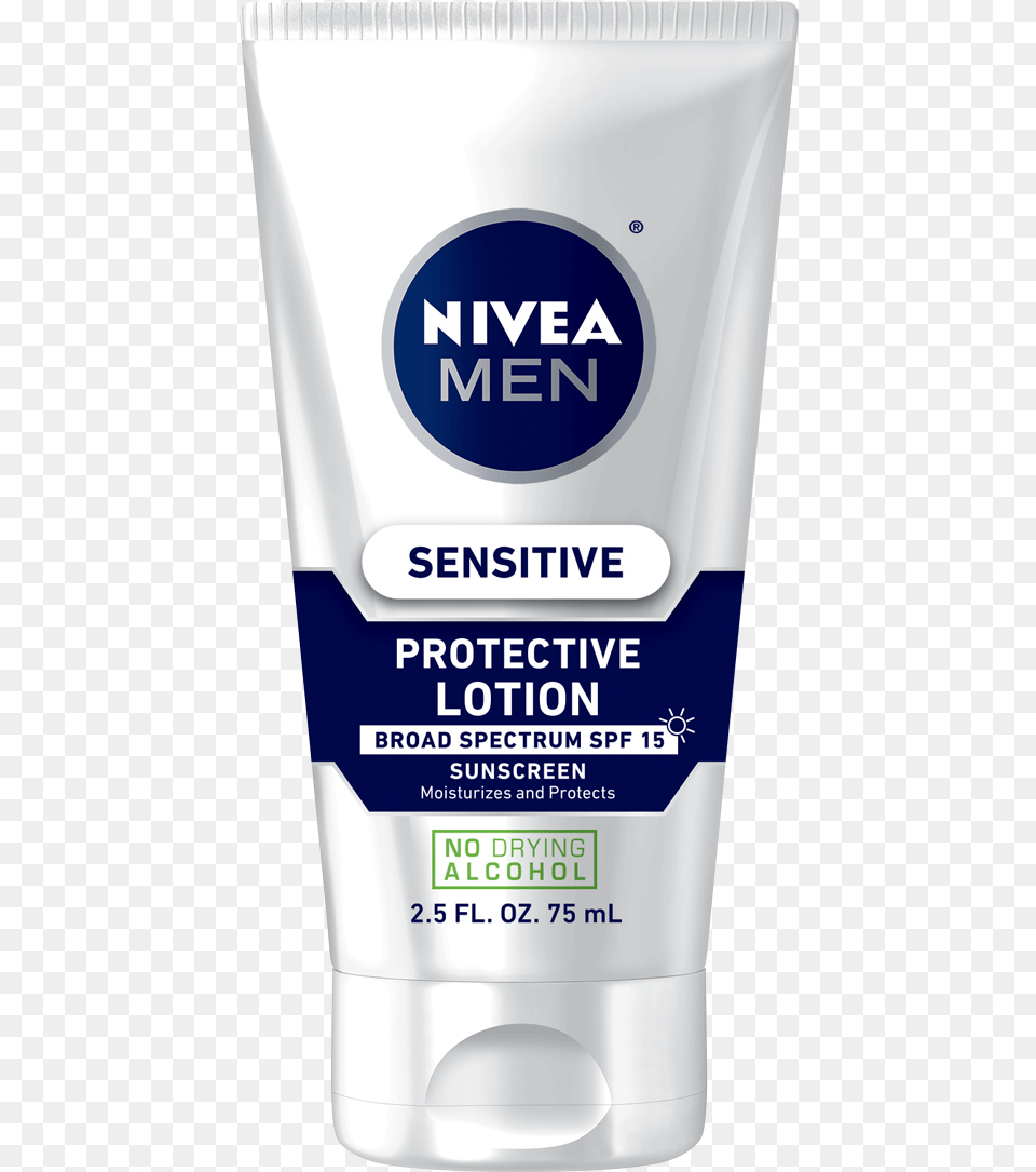 Pack Nivea Men Sensitive Protective Lotion Sunscreen, Bottle, Cosmetics, Can, Tin Free Transparent Png