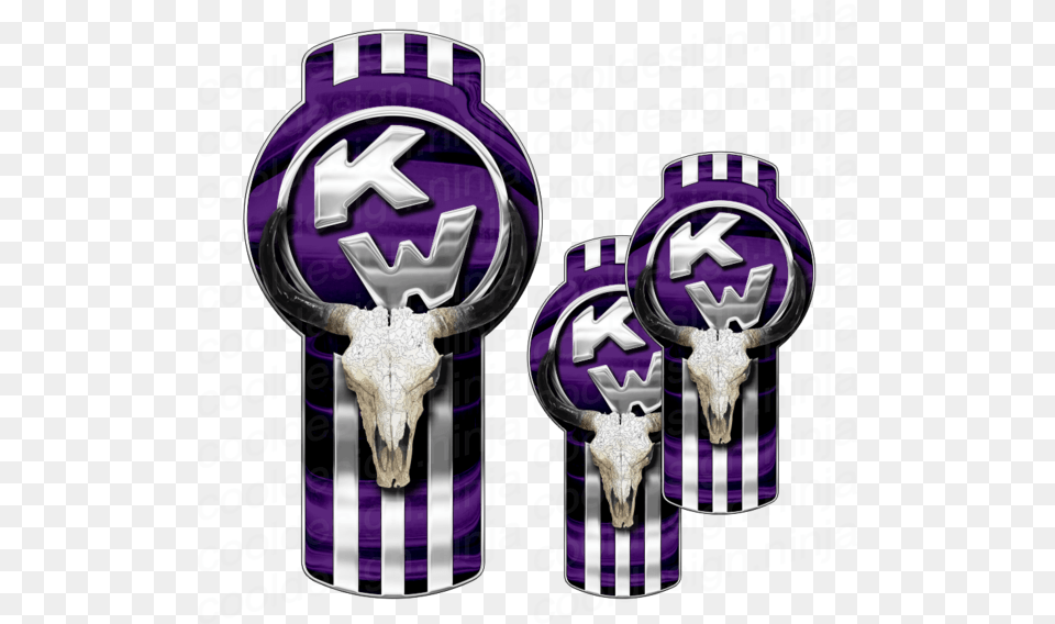 Pack Of Purple Kenworth Bull Skull Emblem Skins Kenworth Emblema, Smoke Pipe Free Png