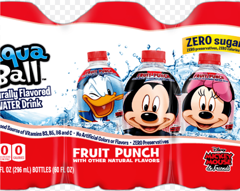 Pack Shrink Cgi Fruit Punch Aqua Ball Water Drink Fruit Punch Disney Mickey Mouse, Advertisement, Bottle, Face, Head Free Transparent Png