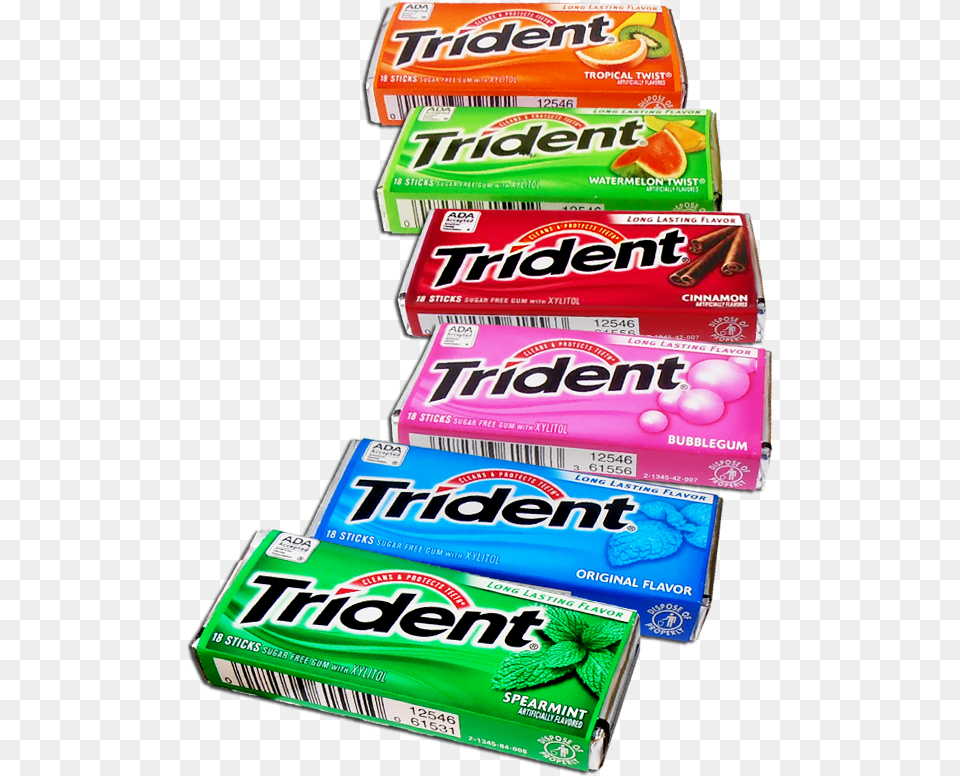 Pack Trident Sugar Gum Spearmint 12 Pack, Can, Tin Free Png