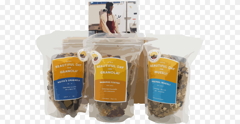Package 2 Food, Person, Grain, Granola, Produce Png Image
