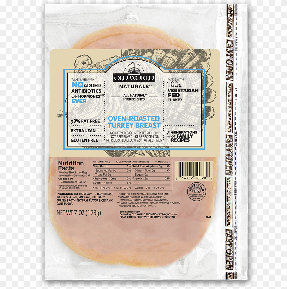 Package Of Deli Turkey Old World Naturals Oven Roasted Turkey Breast, Text, Head, Person, Face Png Image