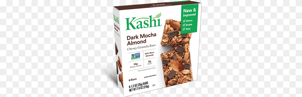 Package Shot For Kashi Chewy Granola Bars Dark Mocha Kashi Dark Mocha Almond Chewy Granola Bars, Food, Produce, Grain Png