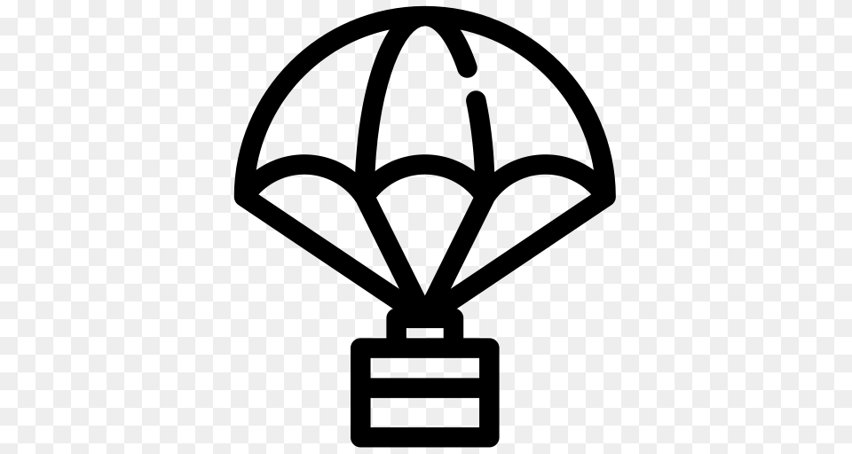Package With Parachute Parachute Icon With And Vector Format, Gray Free Png
