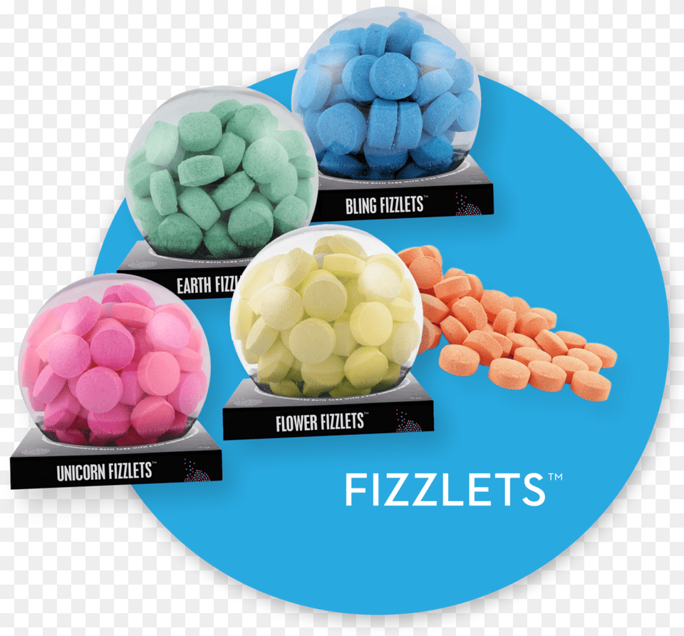 Packaged And Unpackaged Fizzlets, Sphere, Plate Png Image