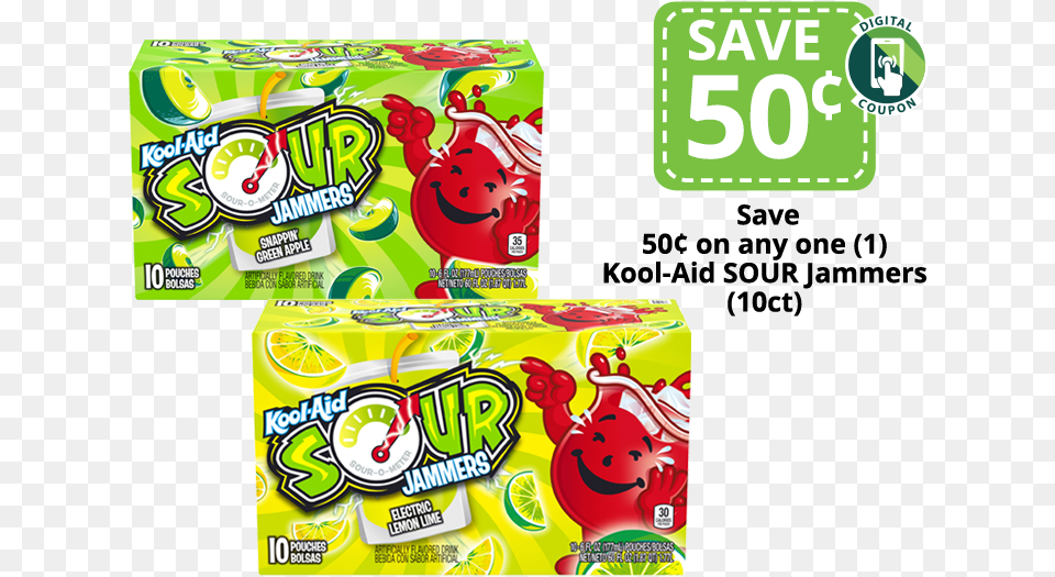 Packages Of Kool Aid Sour Jammers Drink Pouches Kool Aid Sour Jammers, Gum, Food, Sweets Png