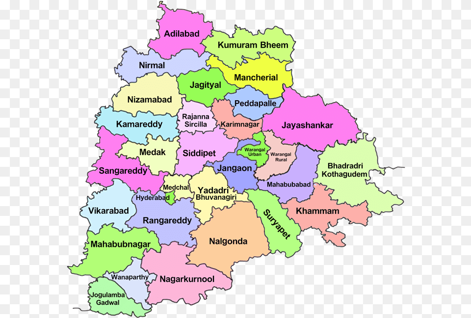 Packages Telangana 31 Districts Map, Atlas, Chart, Diagram, Plot Free Png Download