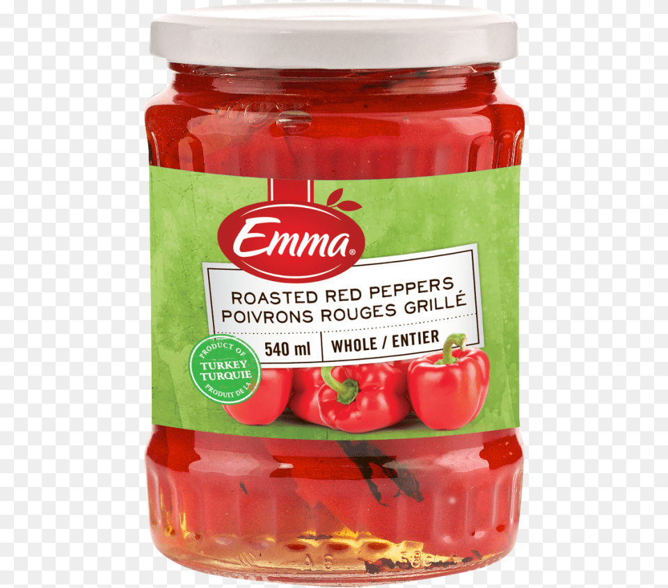 Packaging For Emma Roasted Red Peppers Plum Tomato, Food, Ketchup, Relish Free Png Download