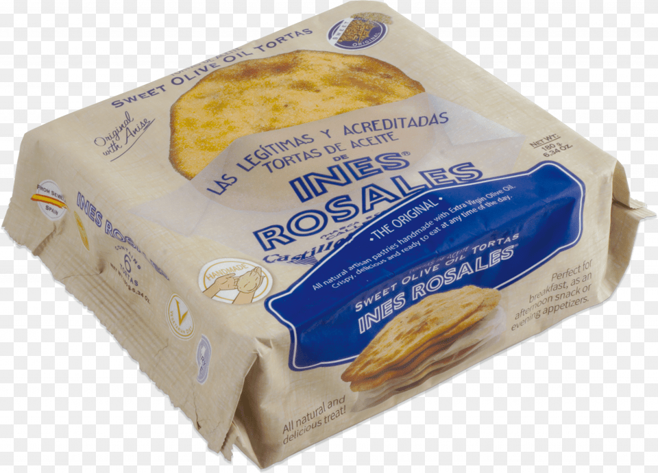 Packaging For Ines Rosales Sweet Olive Oil Tortas Lefse, Bread, Food, Person, Face Free Png