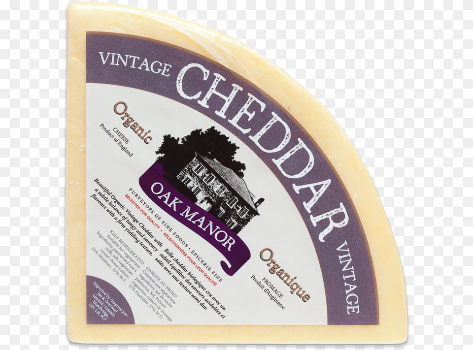 Packaging For Oak Manor Organic Vintage Cheddar Domaine De Canton, Cheese, Food Png