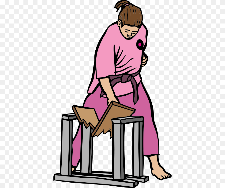 Packardjennings Karate Girl Breaks Board, Adult, Female, Person, Woman Png Image