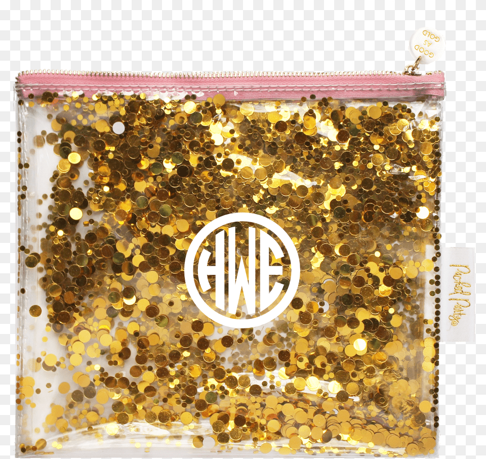 Packed Party Gold Confetti Flat Zip Glitter, Accessories, Bag, Food, Handbag Free Transparent Png