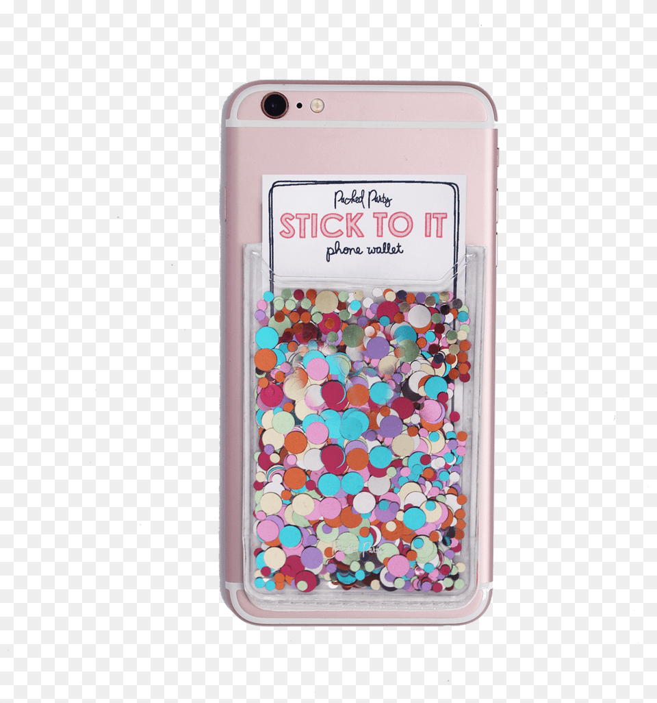 Packed Party Stick To It Multi Confetti Phone Card Clear Adhesive Cell Phone Card Holder, Electronics, Mobile Phone Free Png