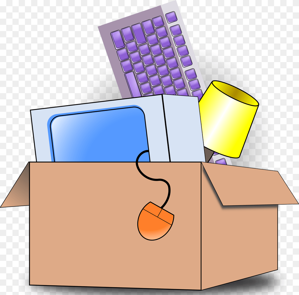 Packing And Moving 600 X Office Moving Clipart, Computer, Computer Hardware, Computer Keyboard, Electronics Png