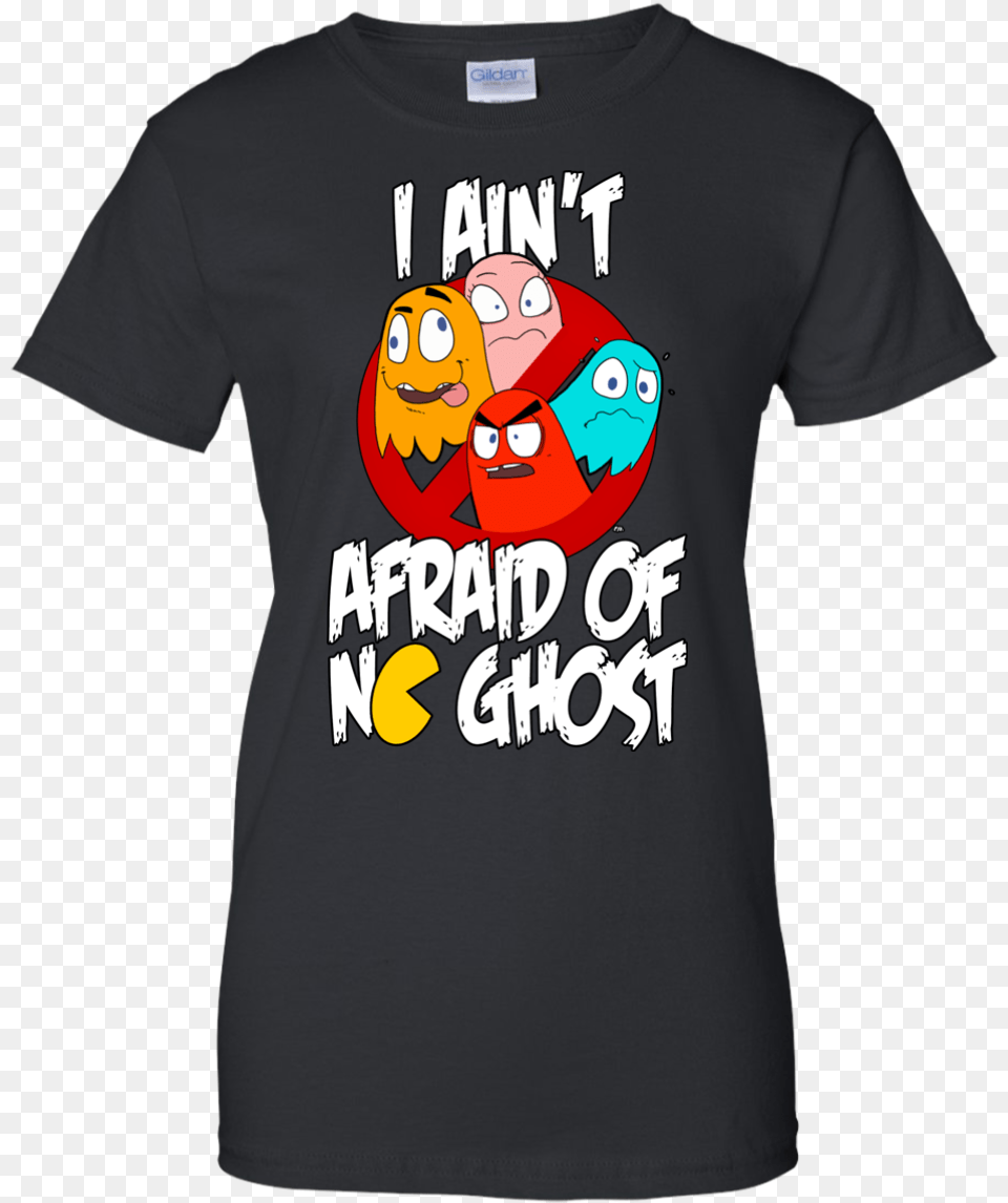 Pacman I Ain39t Afraid Of No Ghosts Busterauto Shirt T Shirt, Clothing, T-shirt, Face, Head Png Image