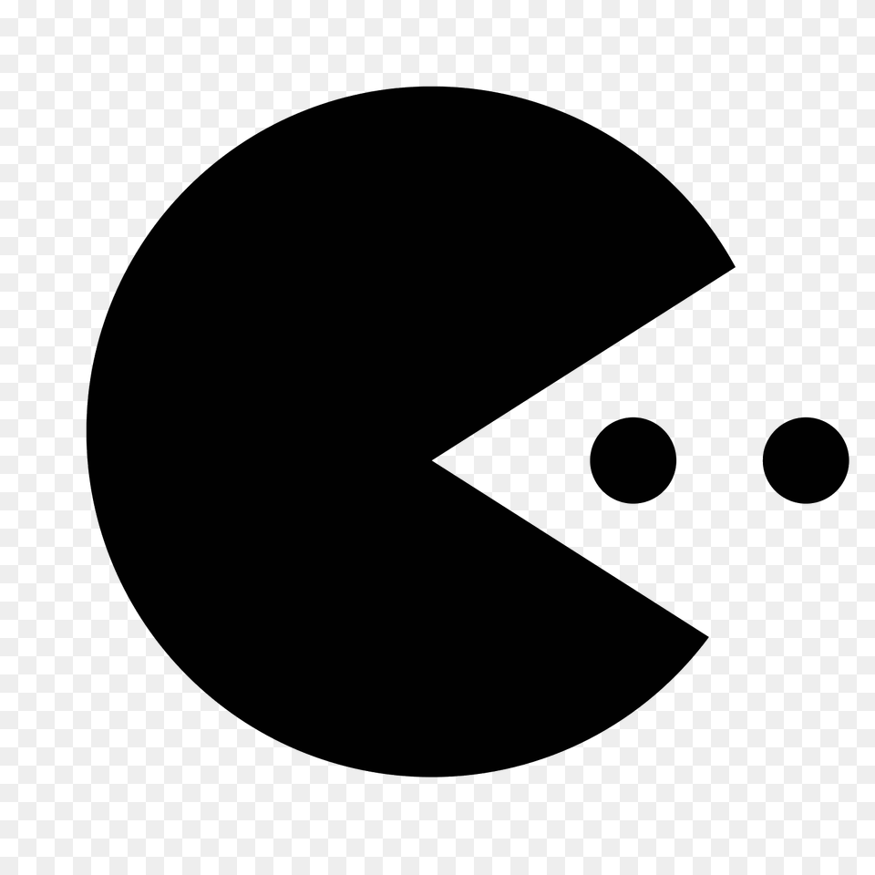 Pacman Icon, Gray Free Png