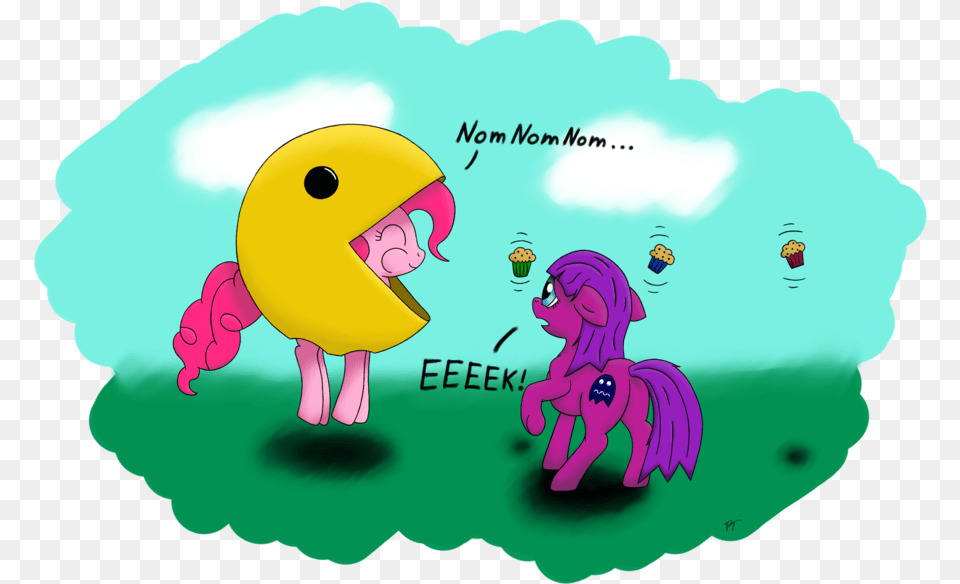 Pacman Pie And Scaredy Ghost By Sesambrot Pac Man Pony, Book, Comics, Publication, Face Png Image
