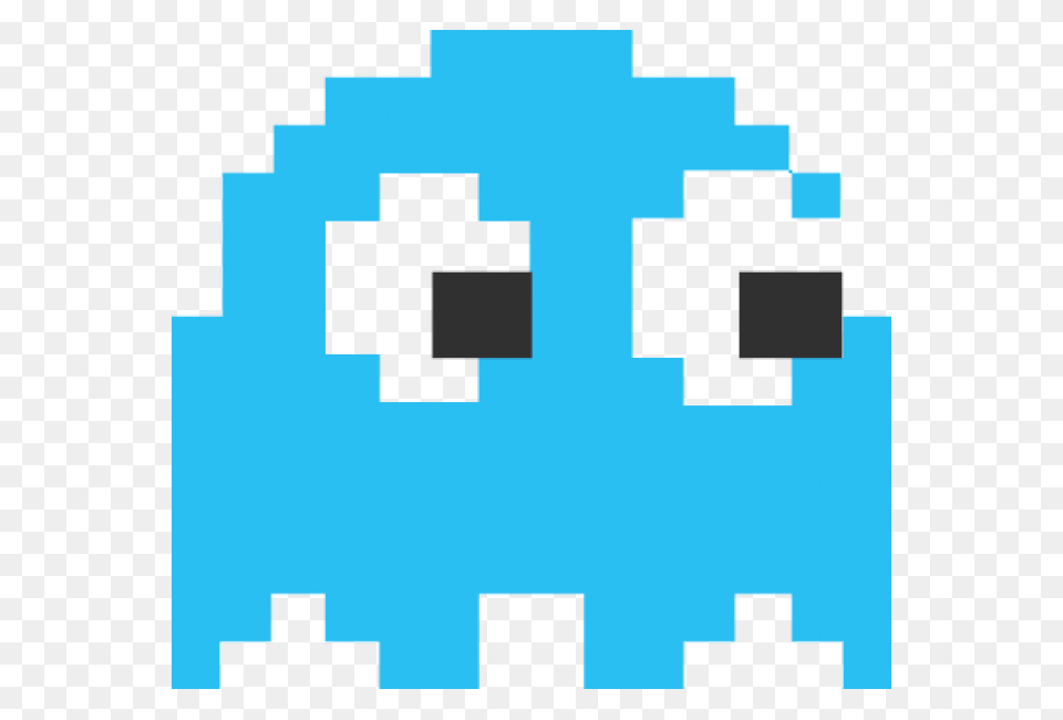 Pacman Pixel Blue Ghost, First Aid, Gear, Machine Free Png Download