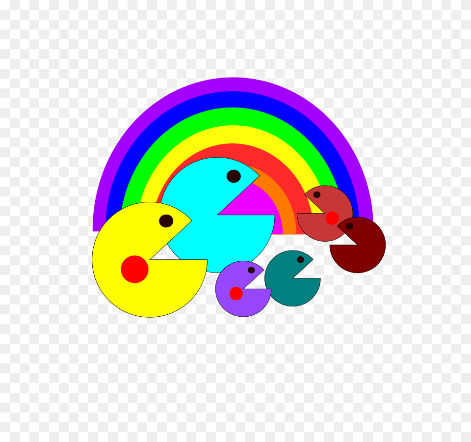 Pacman Rainbow Clip Arts Text, Number, Symbol Free Png Download