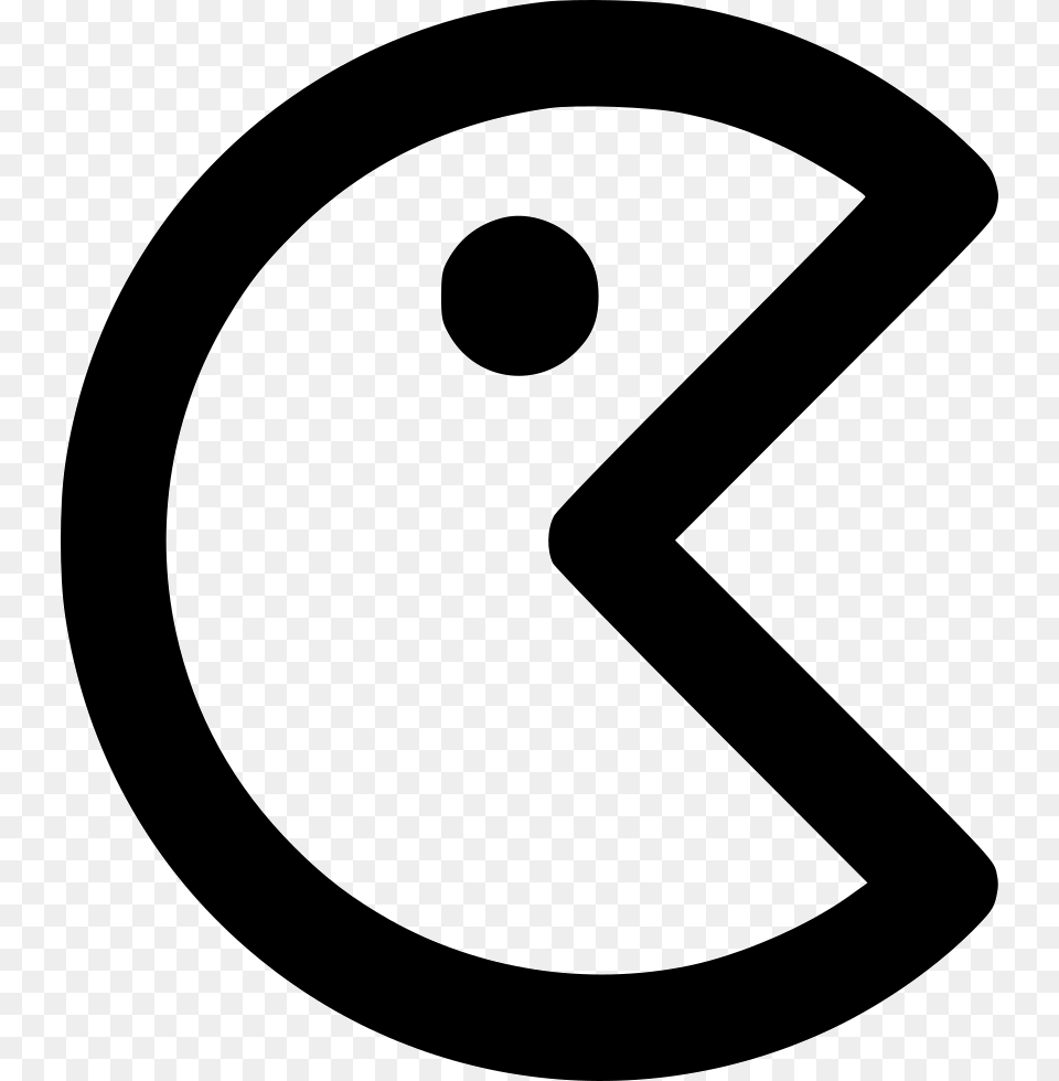 Pacman Svg Vector Outline, Symbol, Sign, Disk, Text Free Png Download