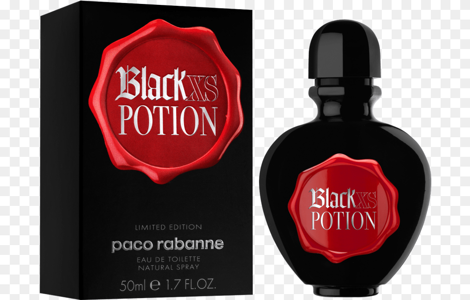 Paco Rabanne Black Xs Potion For Women Edt Paco Rabanne Black Xs Potion, Bottle, Cosmetics, Food, Ketchup Free Png