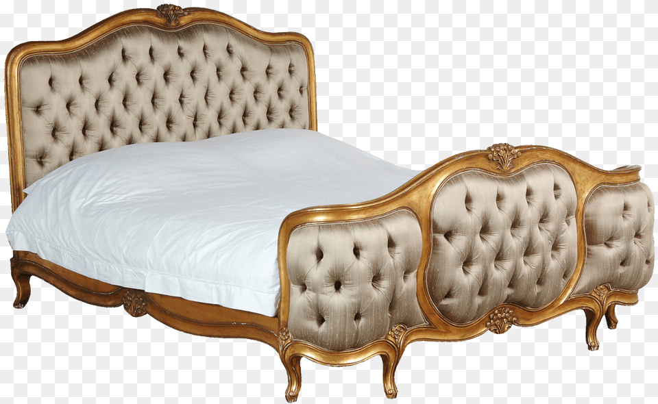 Padded French Bed Wooden Sleeping Bed, Furniture Png