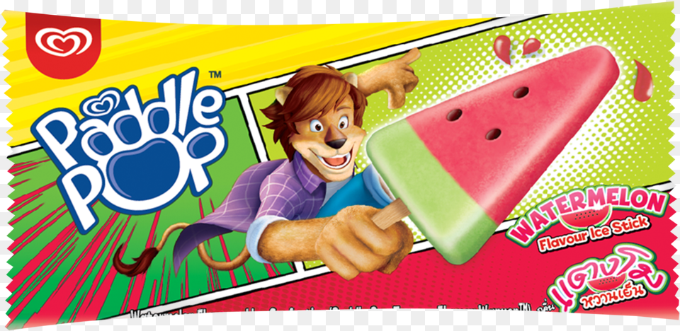 Paddle Pop Watermelon Flavour Ice Stick Paddle Pop Watermelon Ice Cream, Baby, Person, Face, Head Free Png