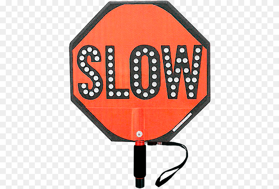 Paddle Stop Slow Flashing Led Hand Held Sign 18 Inch, Road Sign, Symbol, Stopsign Free Png