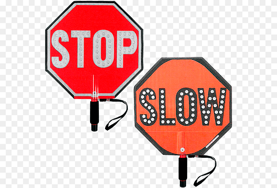 Paddle Stop Slow Flashing Led Hand Held Sign 18 Inch Stop Sign, Road Sign, Symbol, Stopsign Free Png Download